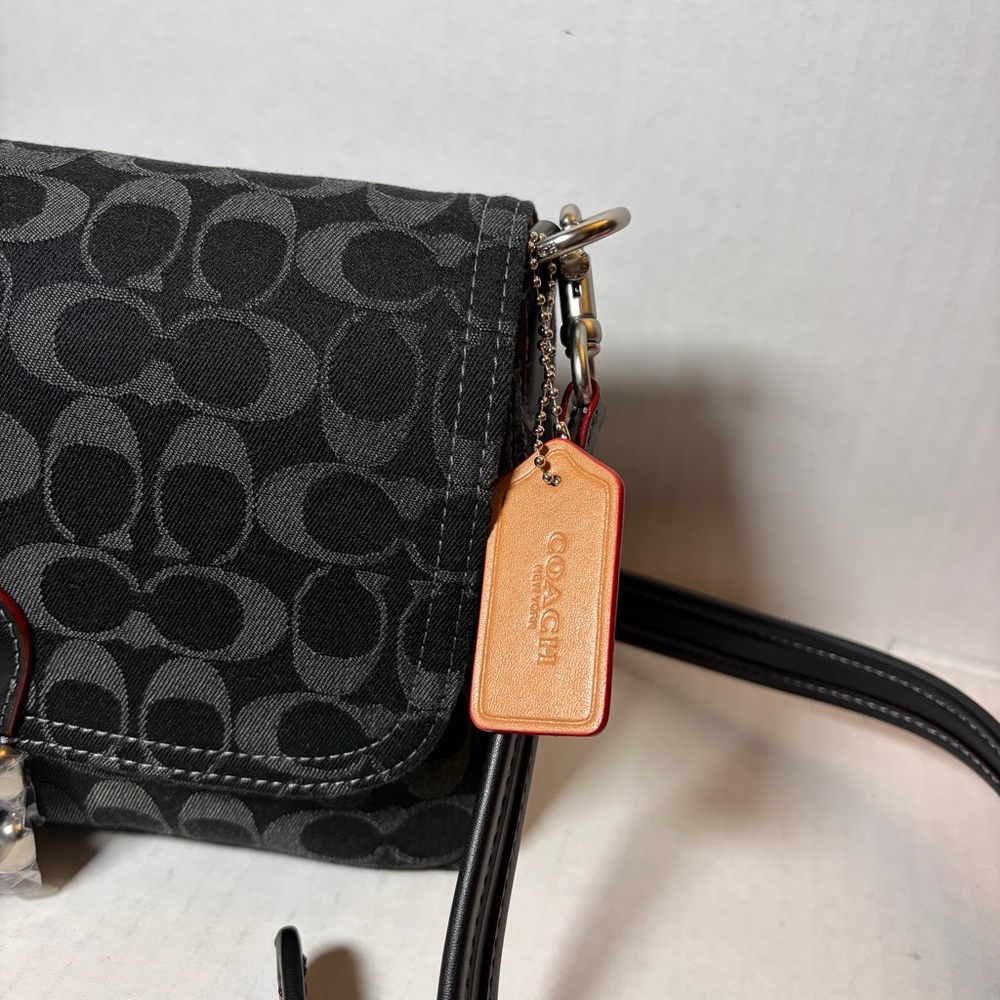 Coach black Denim Soft Tabby Shoulder Bag NEW! W/ Dustbag & All Straps - Picture 2 of 11